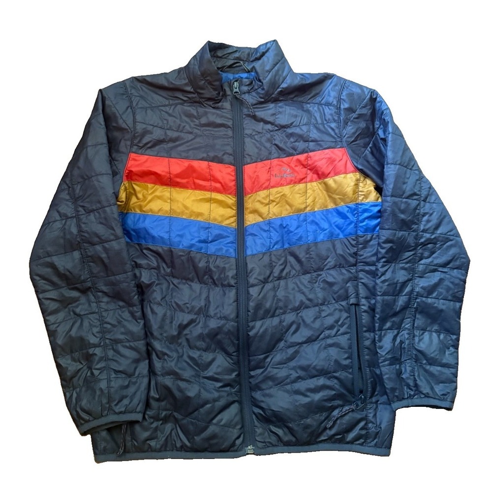 LL Bean Boys Large 14-16 Blue Packable Insulated Puffer Jacket 513614